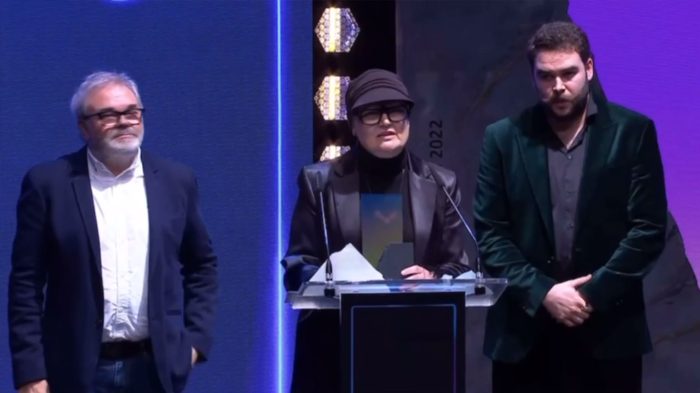 Premis Berlanga, discurs Millor Serie de Ficció // Foto: Facebook Desenterrats