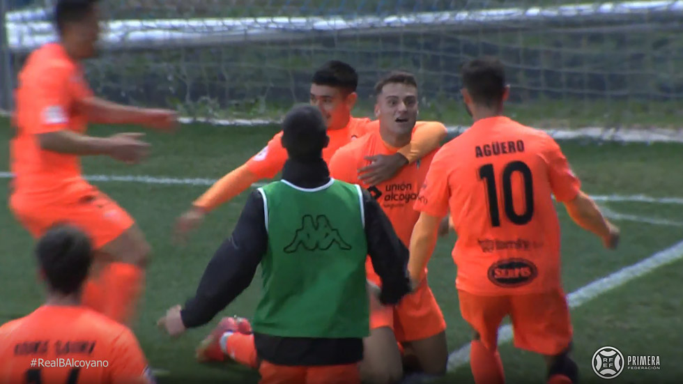 Alcaina celebra el gol / Foto: Captura InSports