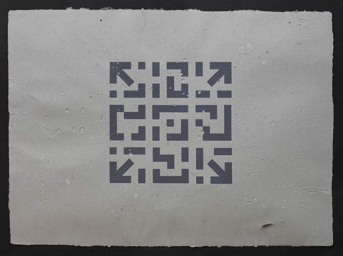 Enigma modular I Serigrafia sobre paper fet  a mà 60 × 80 cm