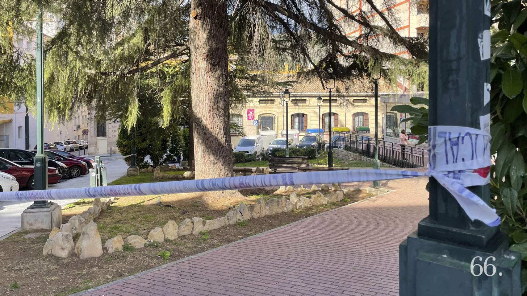 Plaza Emilio Sala cerrada durante la alerta