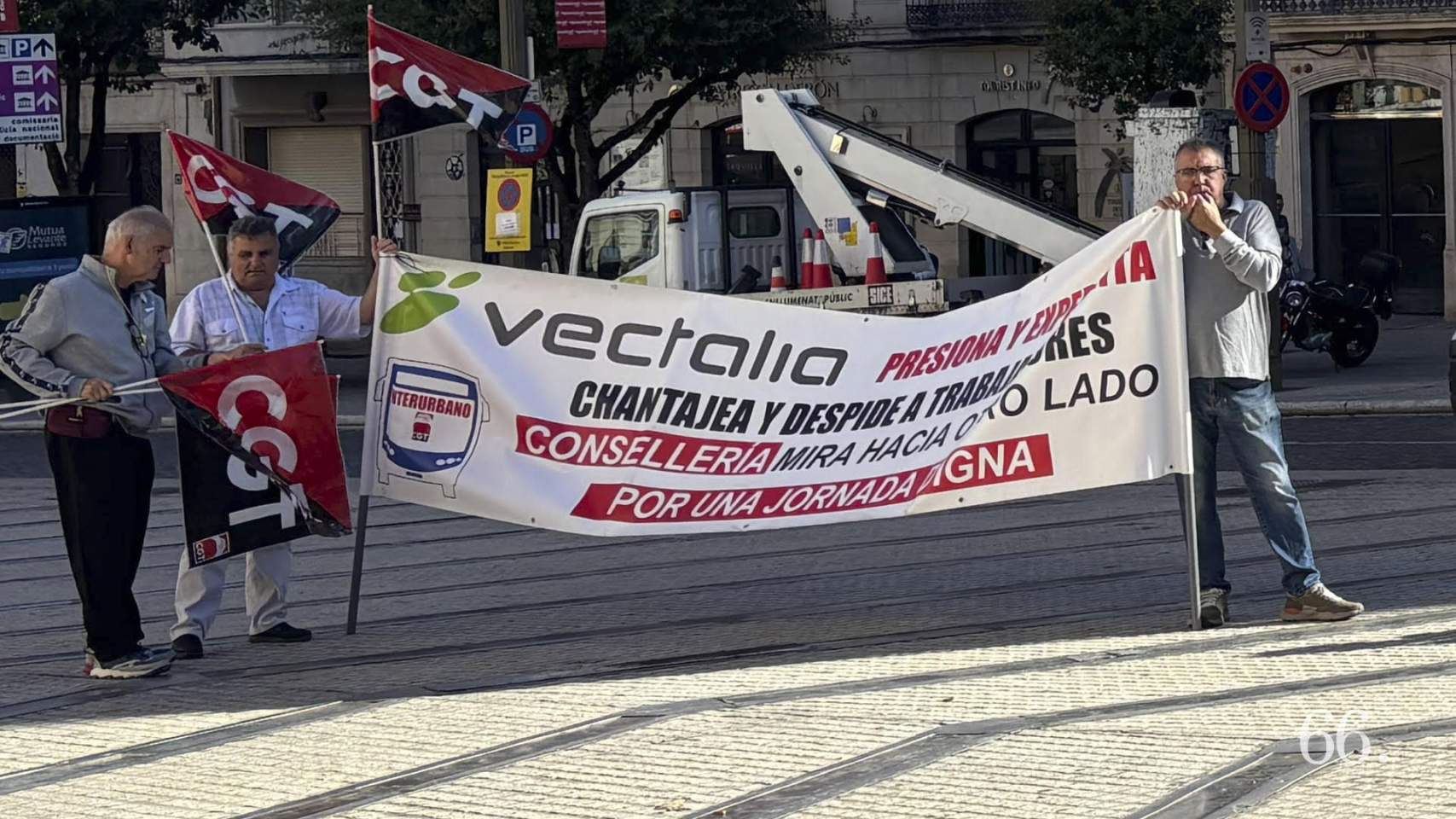 Protestes dels treballadors a la pla&ccedil;a d'Espanya