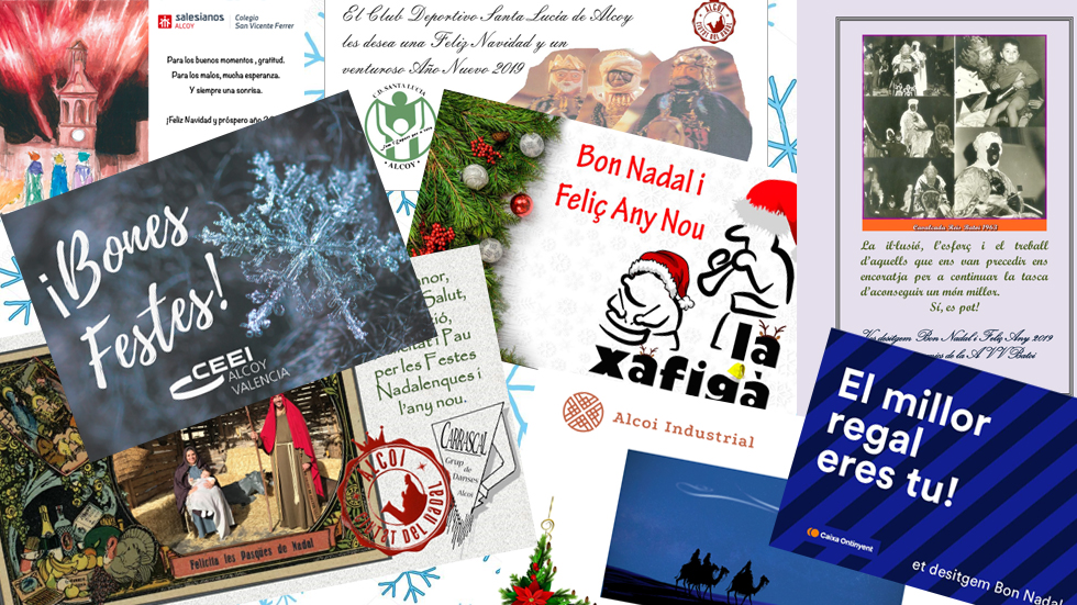 Collage amb algunes de les felicitacions