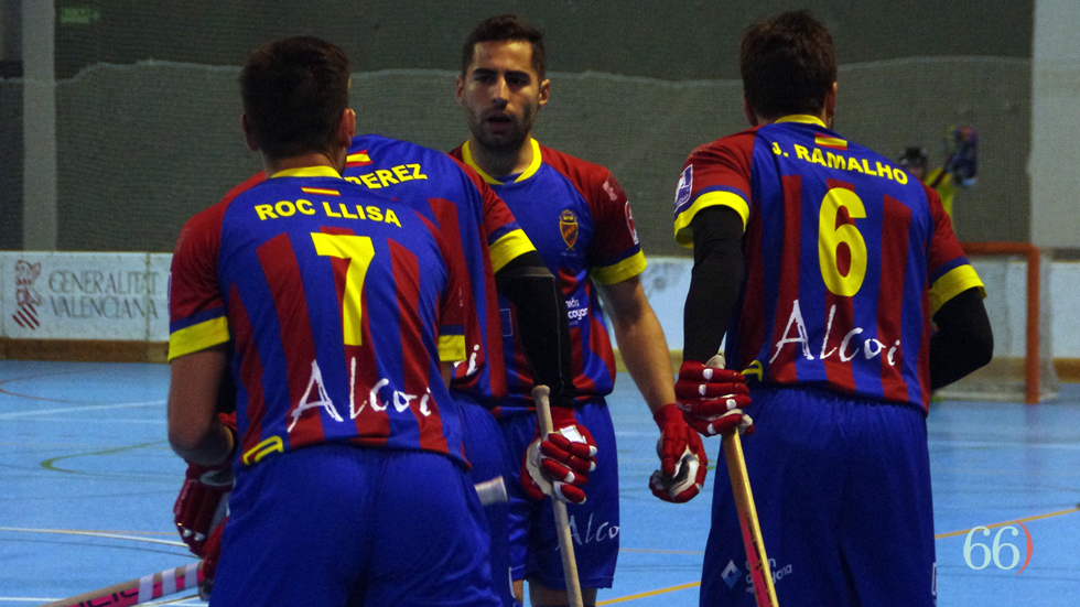 Los jugadores del Alcodiam celebrando un gol