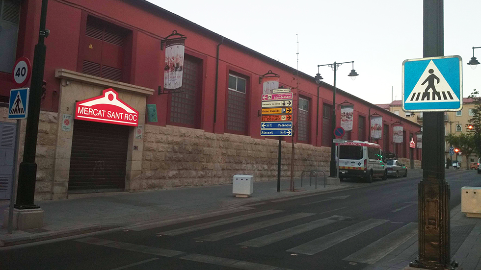 Enten&ccedil;a a la altura del Mercat de Sant Roc