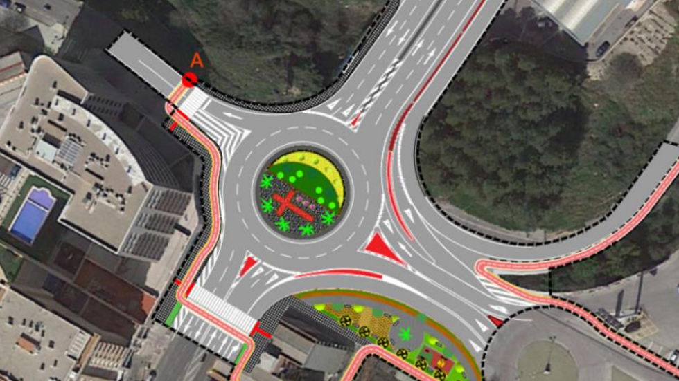 Plano de la rotonda de acceso norte a Alcoy