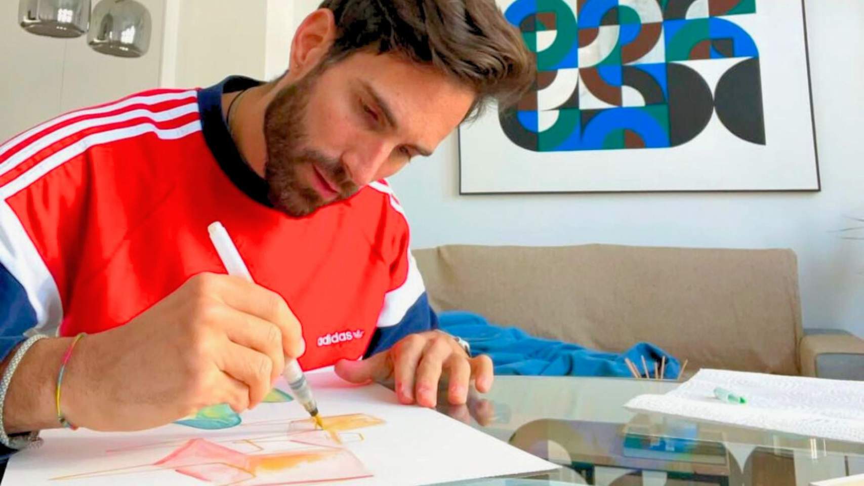 Rodru Rodríguez trabajando